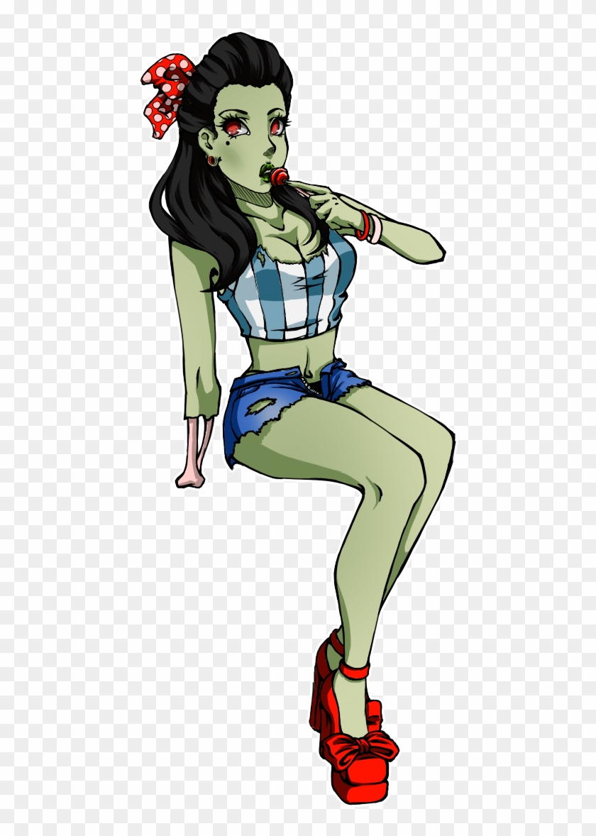 Zombie Pinup Girl By Serrafia - Tattoo Designs Pin Up #692834