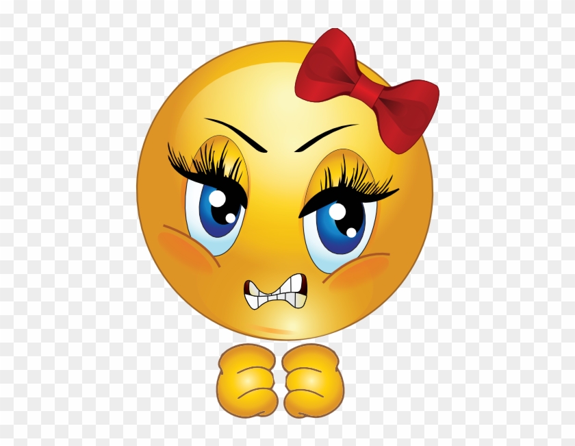 Clipart Angry Girl Smiley Emoticon 5670 - Angry Emoji Girl Face #692924