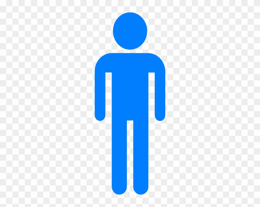 Male Svg Clip Arts 228 X 590 Px - Men Toilet Sign Blue #692938