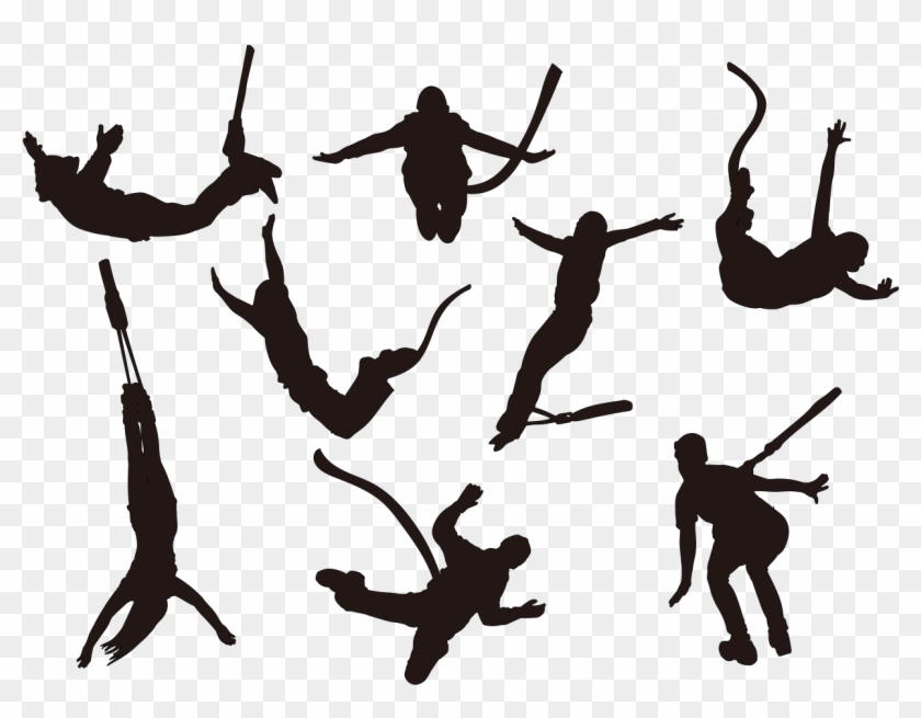 Bungee Jumping Silhouette Sport Clip Art - Bungee Jumping Vector #693086