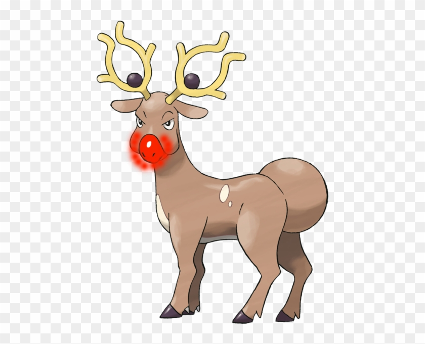 Rudolph The Red Nosed Stantler By Darthraner83 - Pokemon Stantler #693253