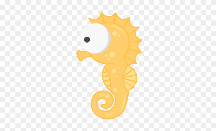 Seahorse Svg Scrapbook Title Beach Svg Cut File Ocean - Yellow Seahorse Clip Art #693414