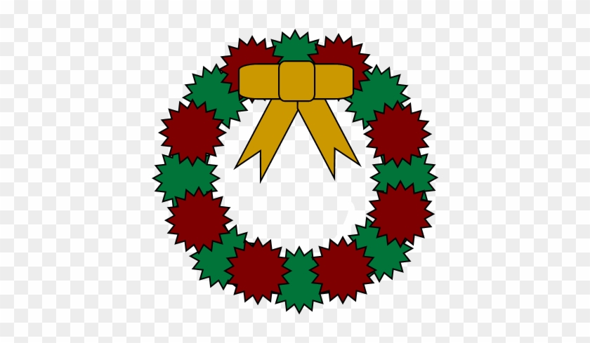 Free Christmas Party Clipart - Christmas Wreath Embroidery Design #693476