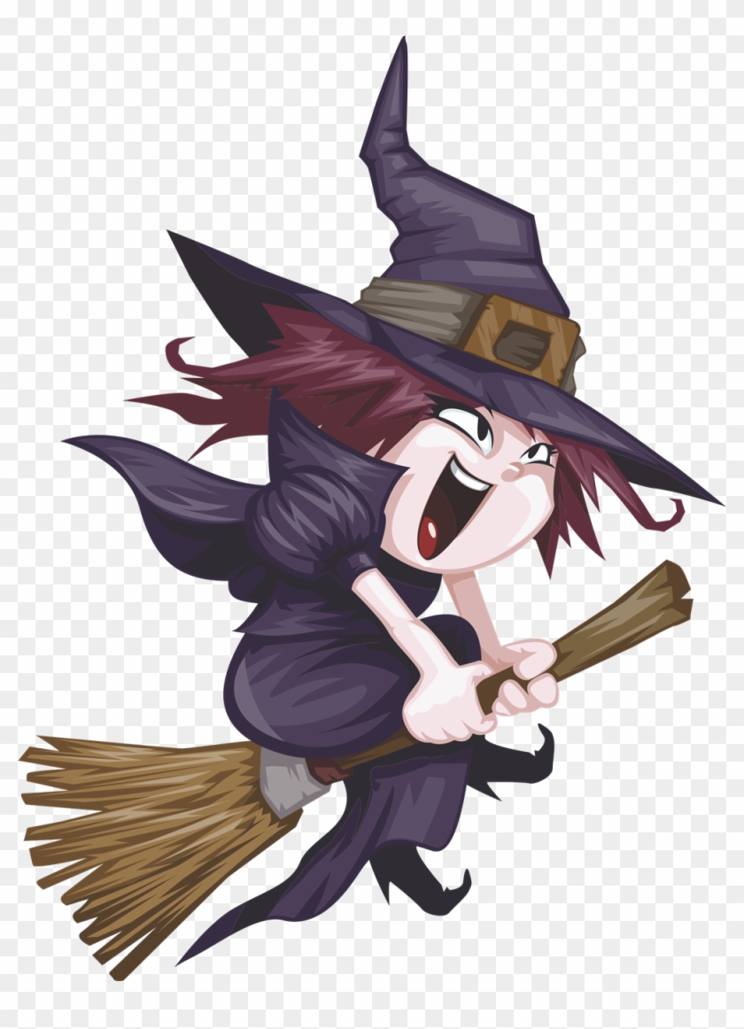 Best Images About Free Cute Witch Riding A - Witch On A Broomstick #693624