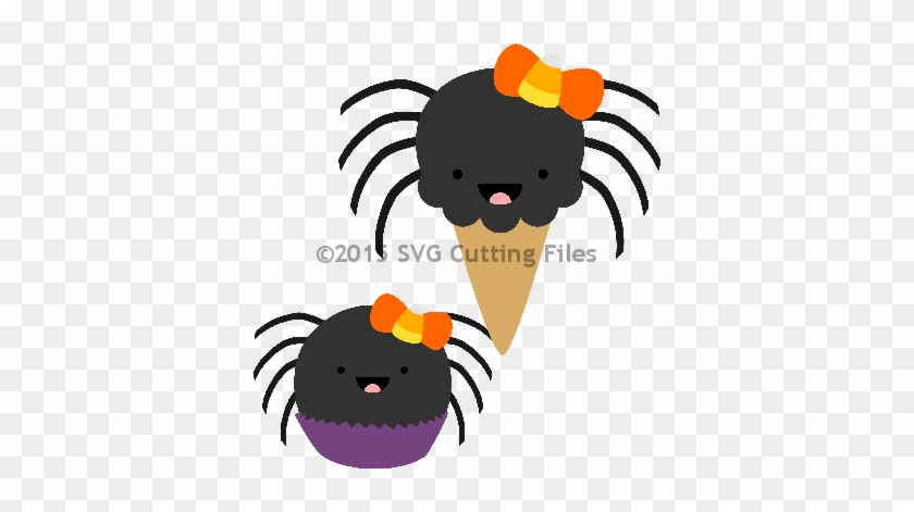Spider Cone And Cake - Scalable Vector Graphics #693690
