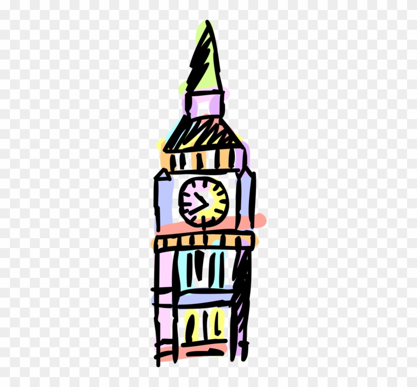 Vector Illustration Of Big Ben Clock Tower Tourism - Vector Illustration Of Big Ben Clock Tower Tourism #693697