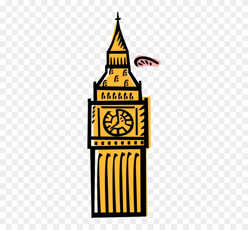 Vector Illustration Of Big Ben Clock Tower Tourism - Vector Illustration Of Big Ben Clock Tower Tourism #693706