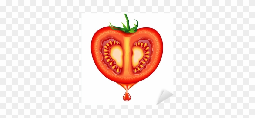 Fresh Tomato Slice Isolated On White Background Sticker - Fresh Tomato Slice Isolated On White Background Sticker #693899