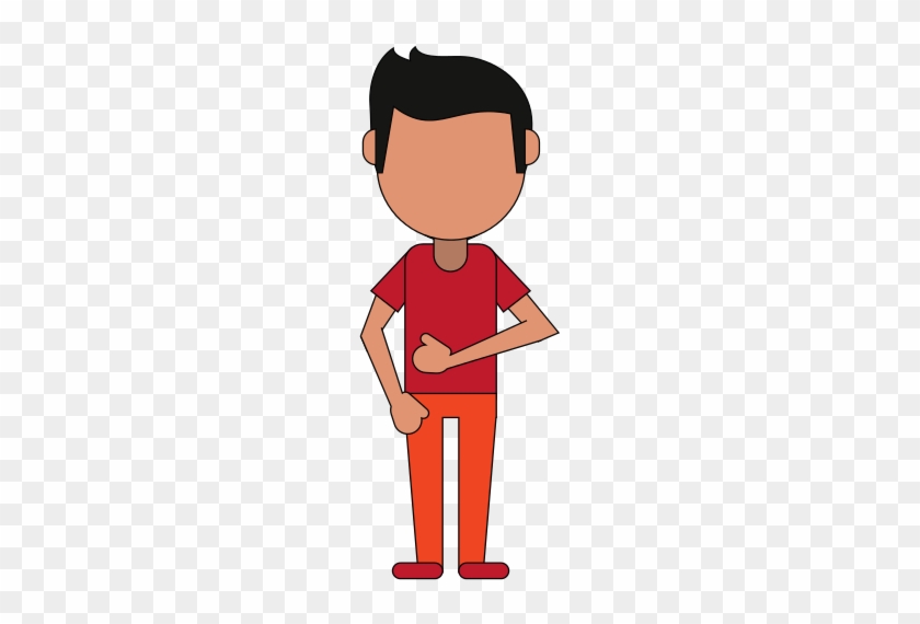 Faceless Young Boy Cartoon - Vector Graphics #694050