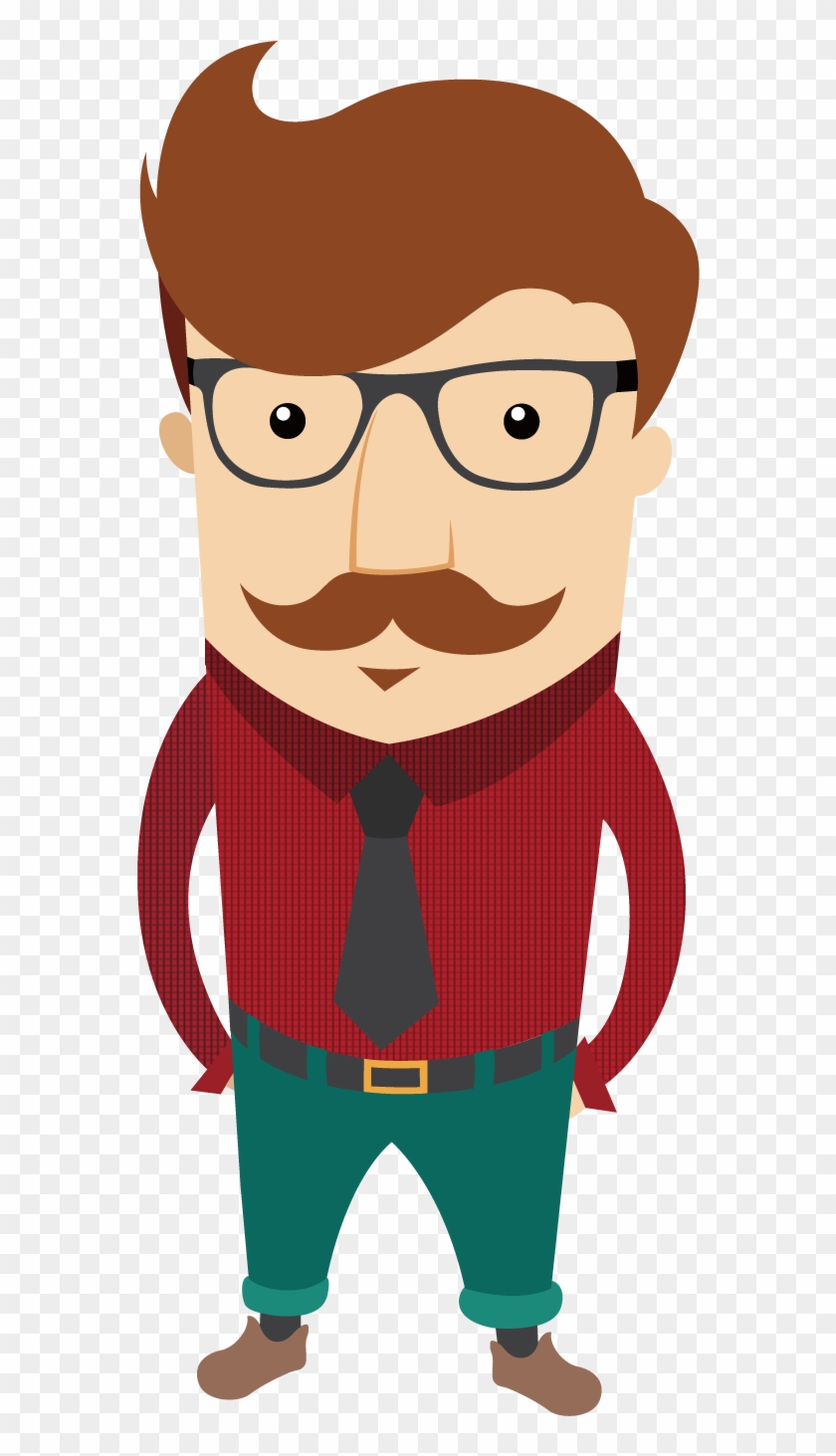 Hipster Character Euclidean Vector Illustration - Hipster Character Euclidean Vector Illustration #694156