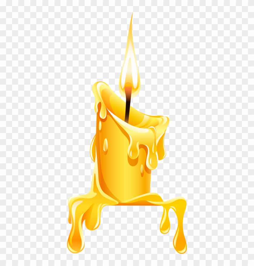 Candle Clip Art - Melted Candle Clipart #694199