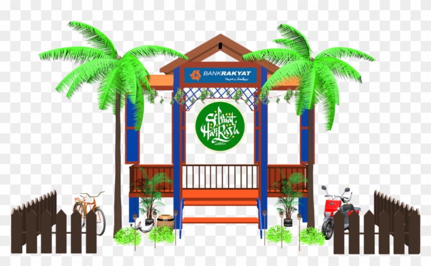 Share - Hari Raya 3d Png House #694238