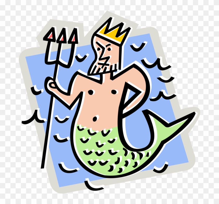 Vector Illustration Of Mythological Greek God Triton, - Greek Mythology #694255