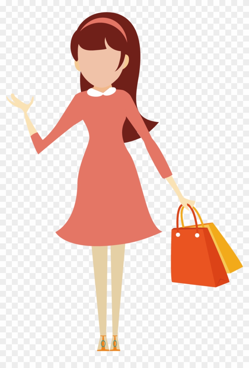 Shopping Icon - Shopping Girl - Shopping Girl Logo Icon #694304