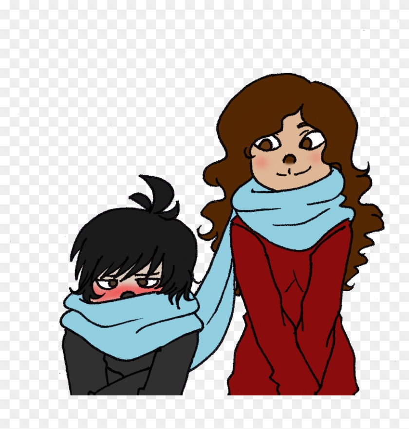 Scarf Sharing By La Mishi Mish - Cartoon #694357