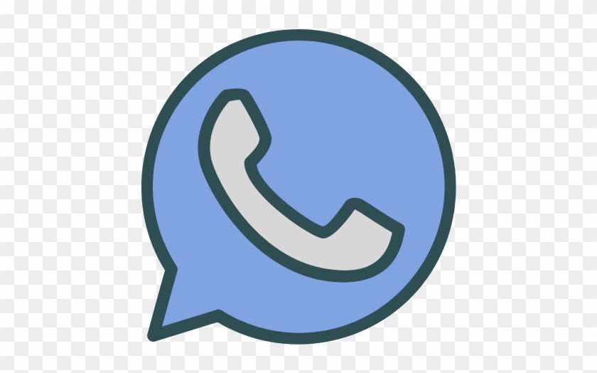 Whatsapp, Phone, Circle, Shape, Brand Icon - Blue Whatsapp Logo #694684