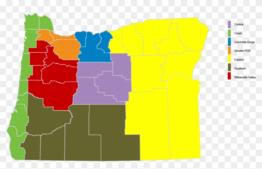 Oregon Regions - Land Regions Of Oregon #694895