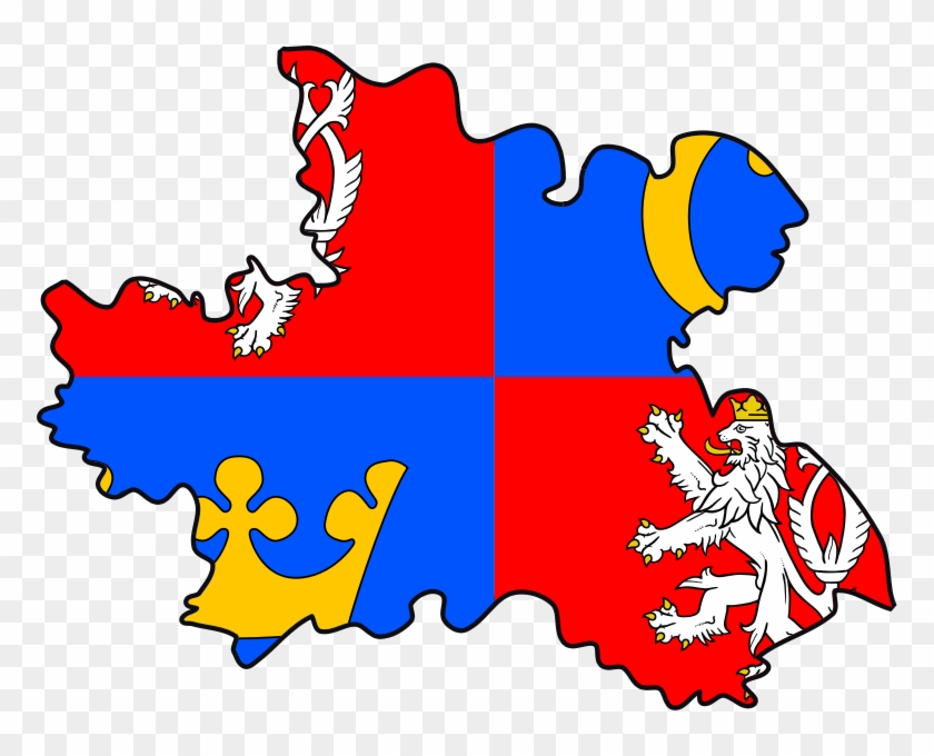 Flag-map Of Hradec Kralove Region - Czech Republic Coat Of Arms #694910