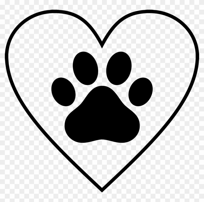 Paw Print In Heart Rubber Stamp - Cold Weather Pet Tips #695333