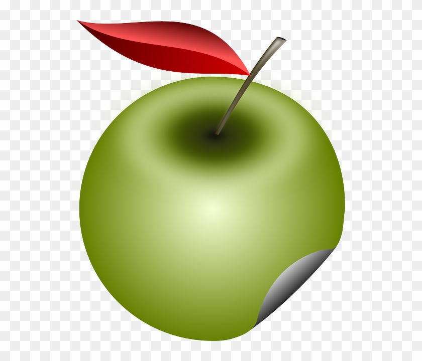 Red Apple, Green, Fruit, Leave, Red - Pomme #695639