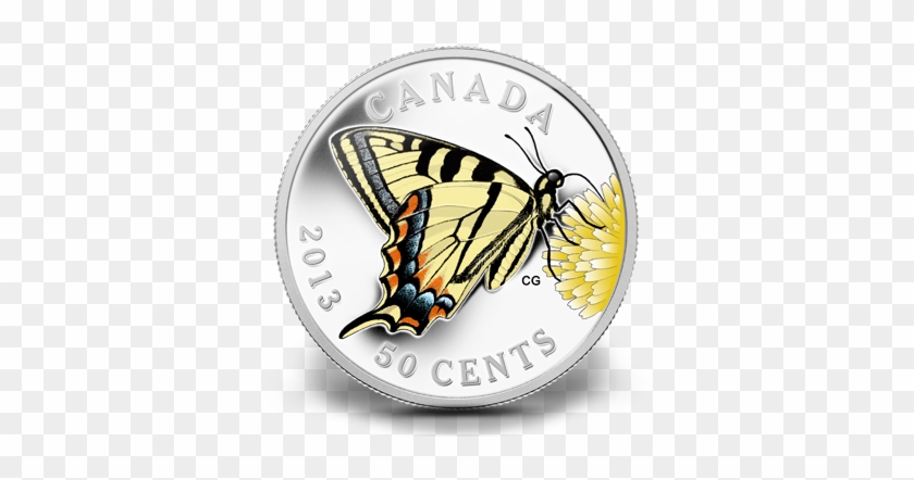 50-cent Silver Plated Coin - 2013 Silver Plated 50 Cent Coin - Canadian Tiger Swallowtail #696233