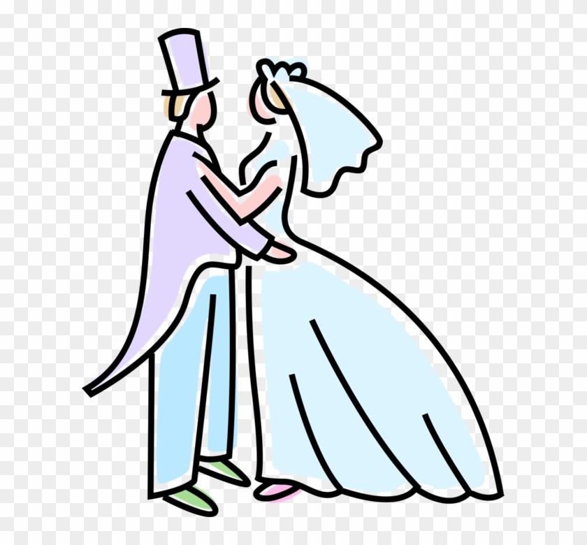 Vector Illustration Of Wedding Day Bride And Groom - Vector Illustration Of Wedding Day Bride And Groom #696363