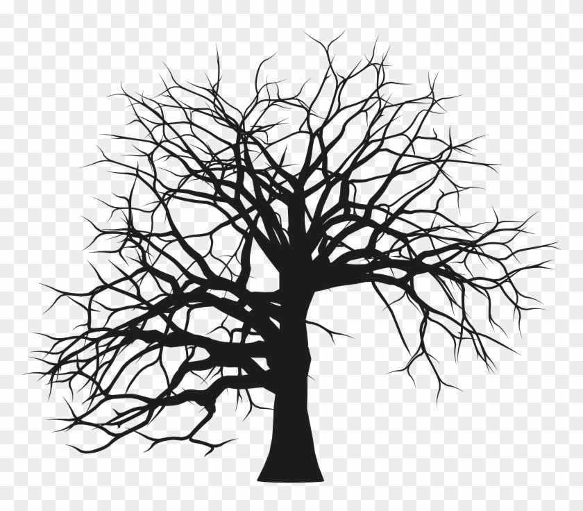 Bare Tree Branch Drawing For Kids - Silueta Arboles En Png #696361