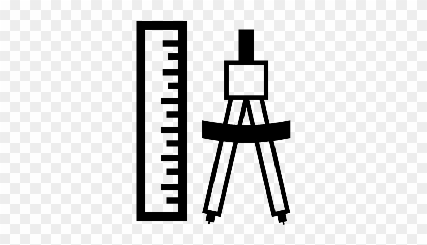 Pair Of Compasses And Ruler Vector - Arquitetura E Urbanismo Png #696386