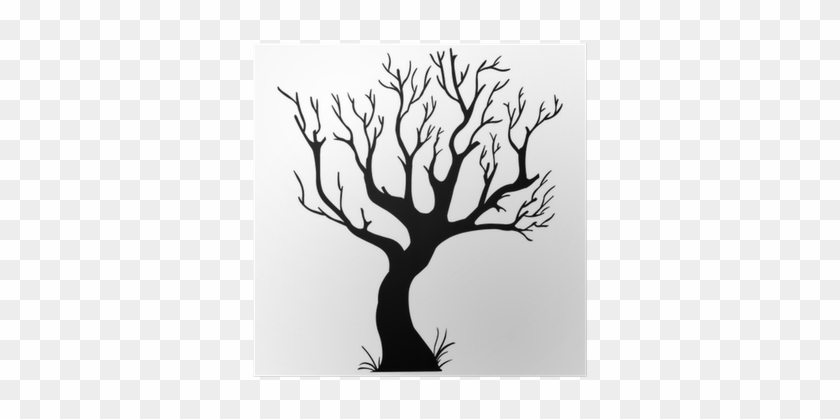 Vector Black Silhouette Of A Bare Tree Poster • Pixers® - Silhueta De Desenhos Arvores #696408