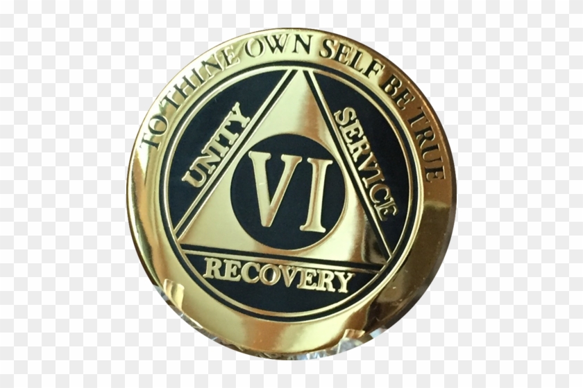 Aa Medallion Elegant Black Gold & Silver Plated Years - Alcoholics Anonymous #696448