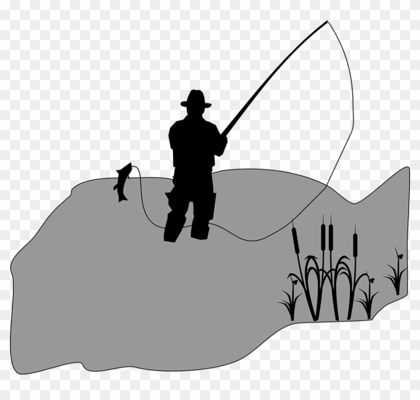 Cartoon Man Fishing - คน ตก ปลา เงา #696567