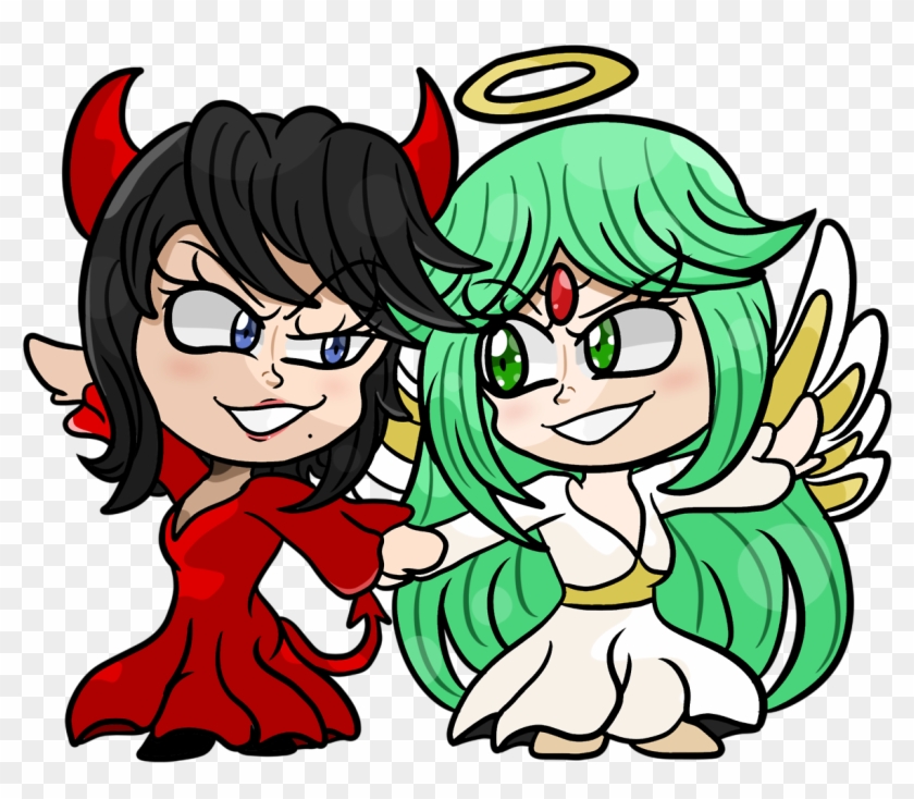 I Thought Angel And Devil Costumes Looked Cute On Them - Cartoon - Free  Transparent PNG Clipart Images Download