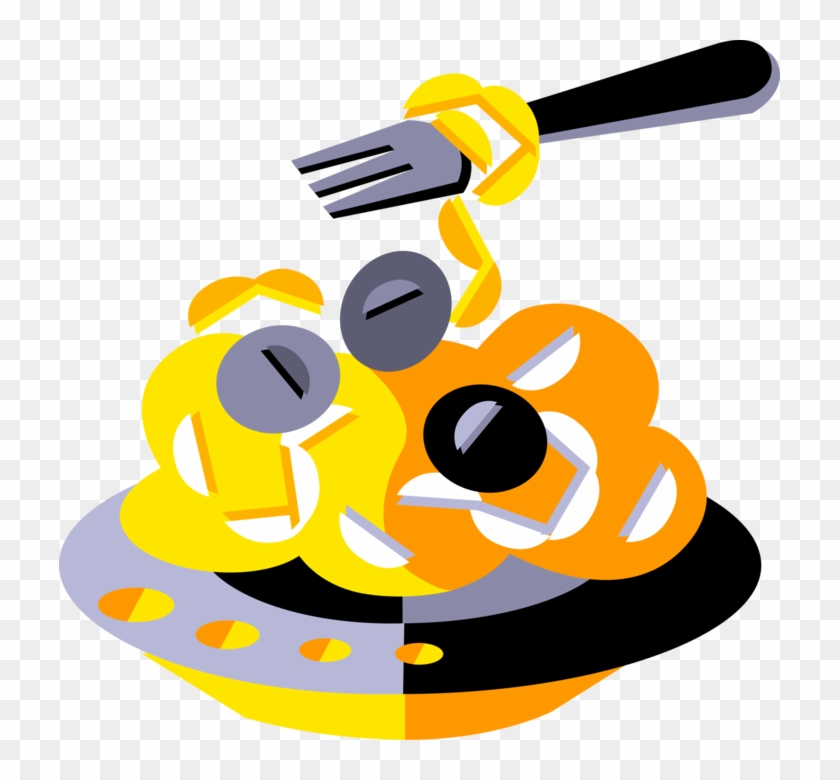 Vector Illustration Of Italian Cuisine Spaghetti Pasta - Spaghetti With Meatballs #696908