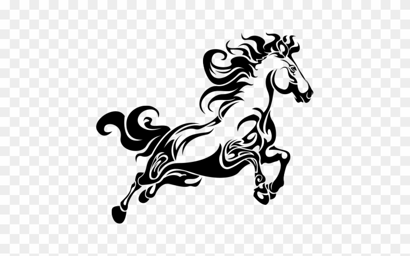 Simulare Il Colore Del Supporto - Pretty Tribal Horse Running Sticker #697220