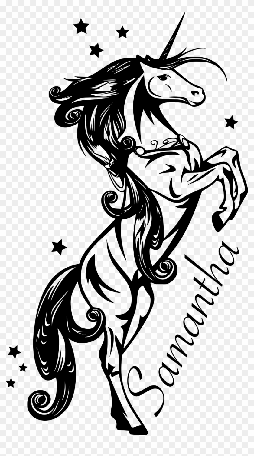 Sticker Sticker Unicorn To Customize 63cm X 110cm - Horse Svg #697265