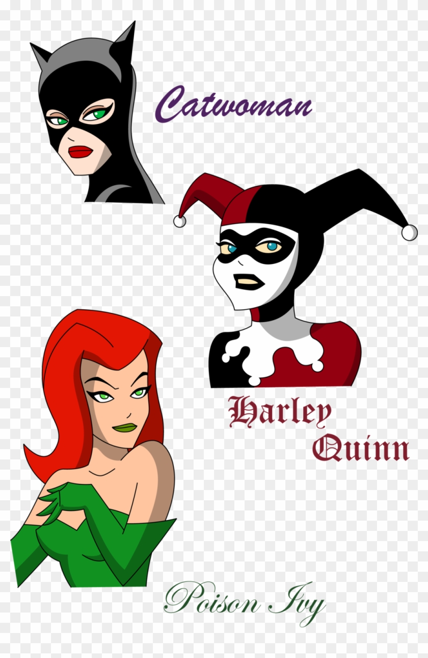 Harley Quinn Clipart Face - Cartoon Poison Ivy And Harley Quinn #697287
