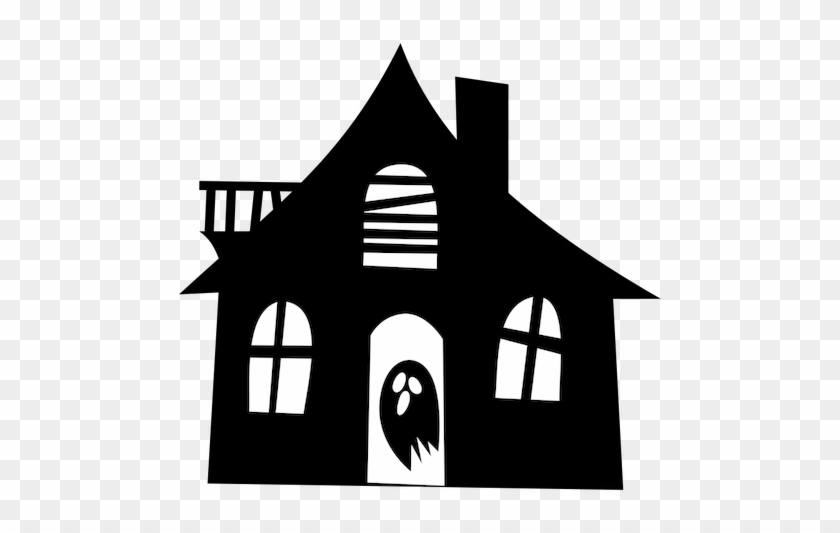 Haunted House Silhouette Image - Haunted House Silhouette Clip Art #697327