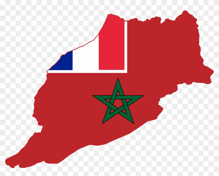 Flag Map Of French Morocco - Morocco French #697514