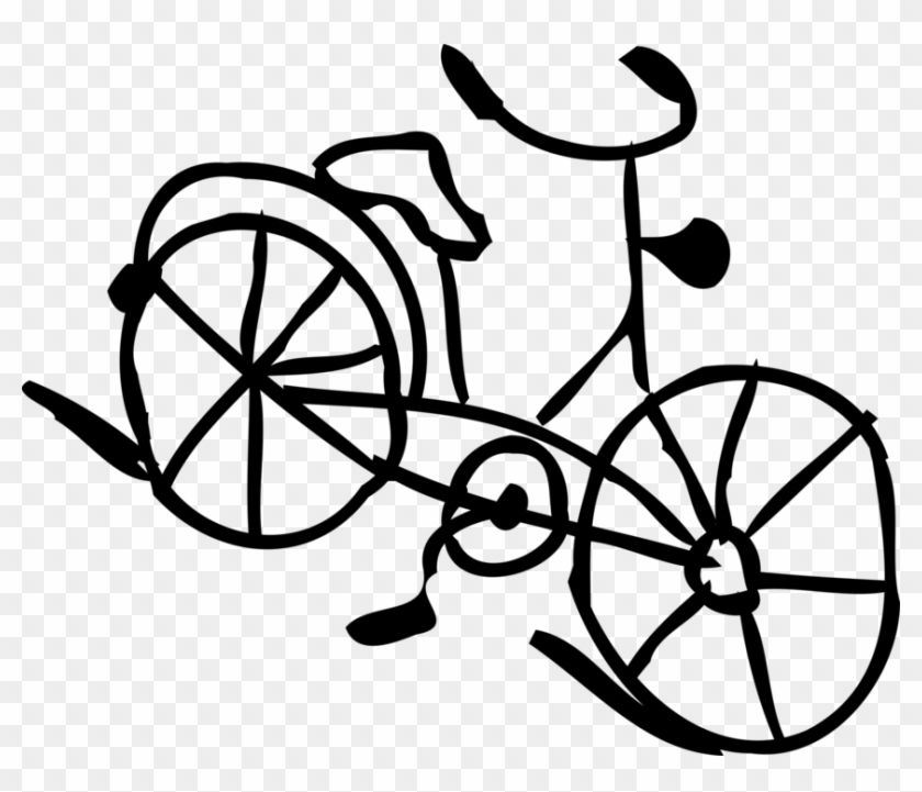 Vector Illustration Of Bicycle Bike Or Cycle Human - Line Art #697676
