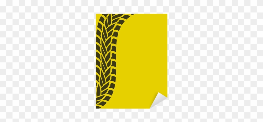 Yellow Special Background With Tire Track, Vector Illustration, - Illustration #697691