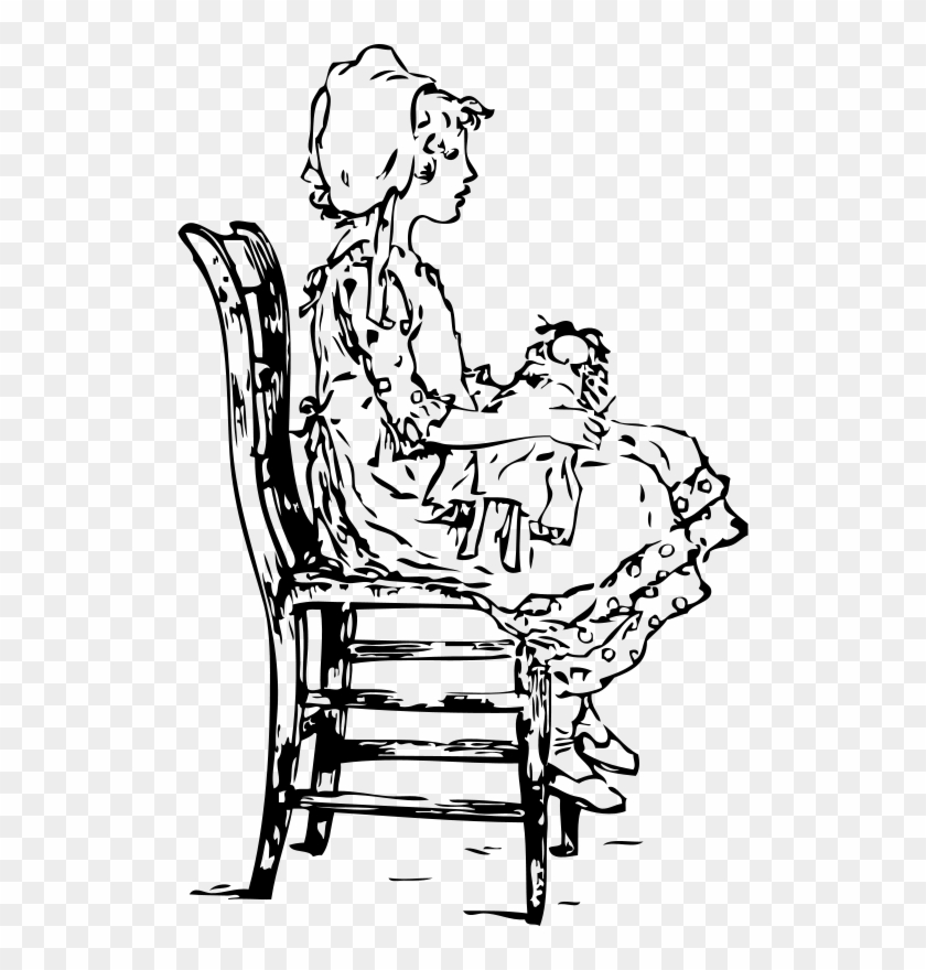 Girl Sitting On A Chair - Draw A Girl Sitting #697760