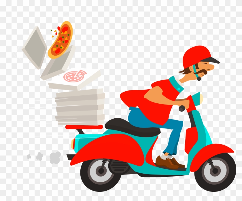 Pizza Delivery Pizza Delivery Online Food Ordering - Entregador De Pizza Desenho Png #698136