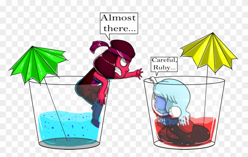 Ruby And Sapphire Drinks By Girlyrainbowvampire - Steven Universe Ruby And Sapphire #698580