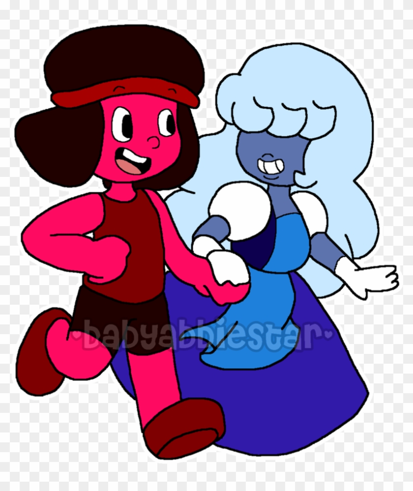 Ruby And Sapphire By Babyabbiestar - Cartoon #698588