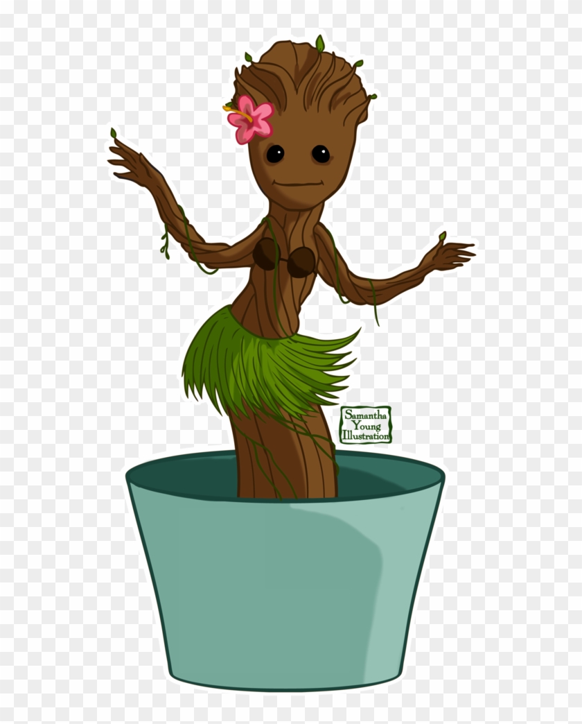 Hula Groot By Samyoungillustration - Groot #698681