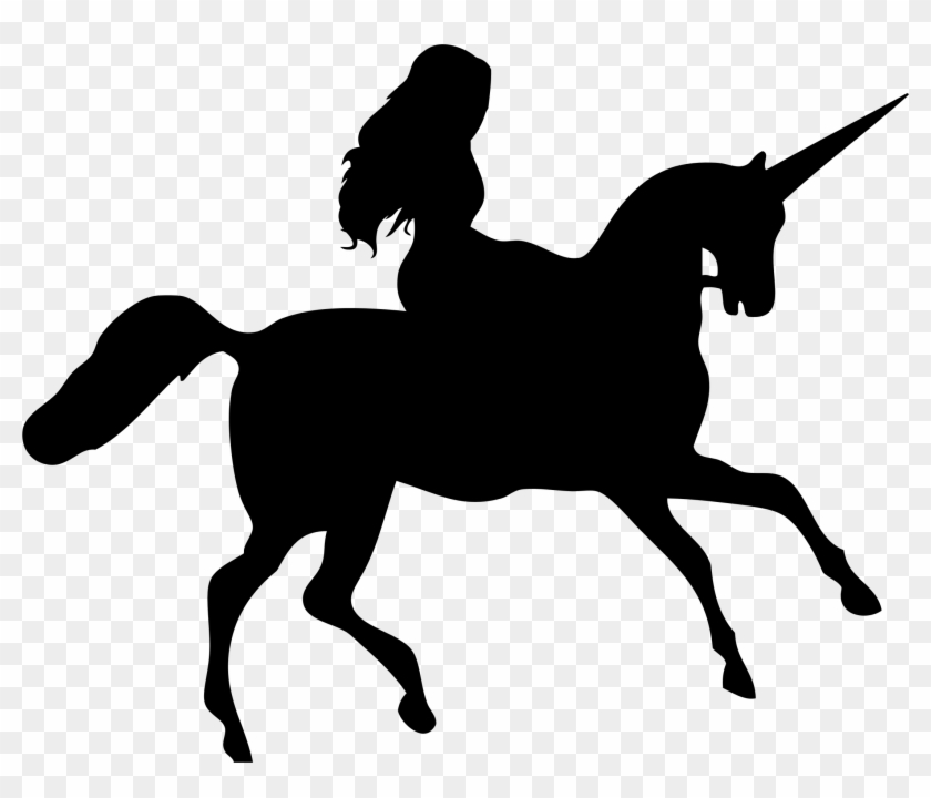 This Free Icons Png Design Of Woman Riding Unicorn - Silhouette Of Fgirl #698884