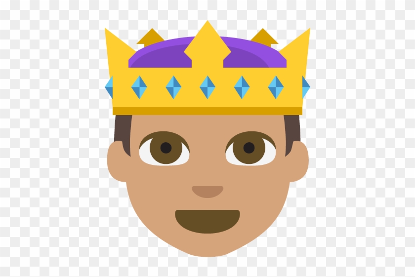 Prince Medium Skin Tone Emoji Emoticon Vector Icon - Emoji De Principe #699296