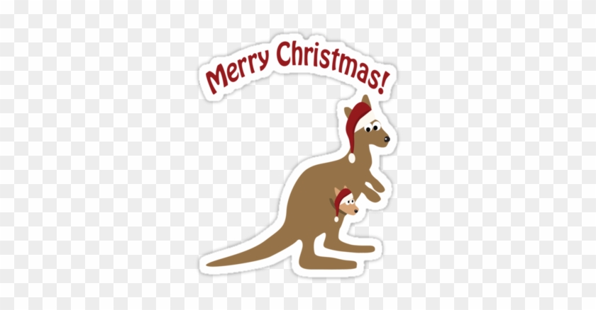 Merry Christmas Kangaroo By Eggtooth - Personalizable Merry Christmas Ornament (round) #699631