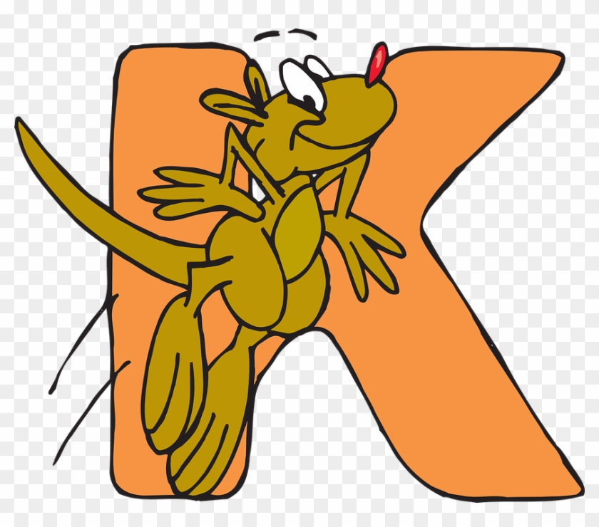 Alphabet Cartoon, Kangaroo, Art, Jumping, Animal, Alphabet - K Is For Kangaroo Clipart #699678