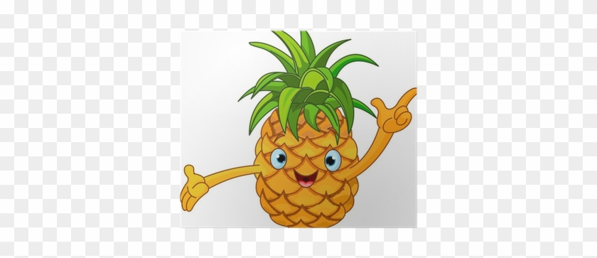 Cheerful Cartoon Pineapple Character Poster • Pixers® - Cartoon Pineapple #699702